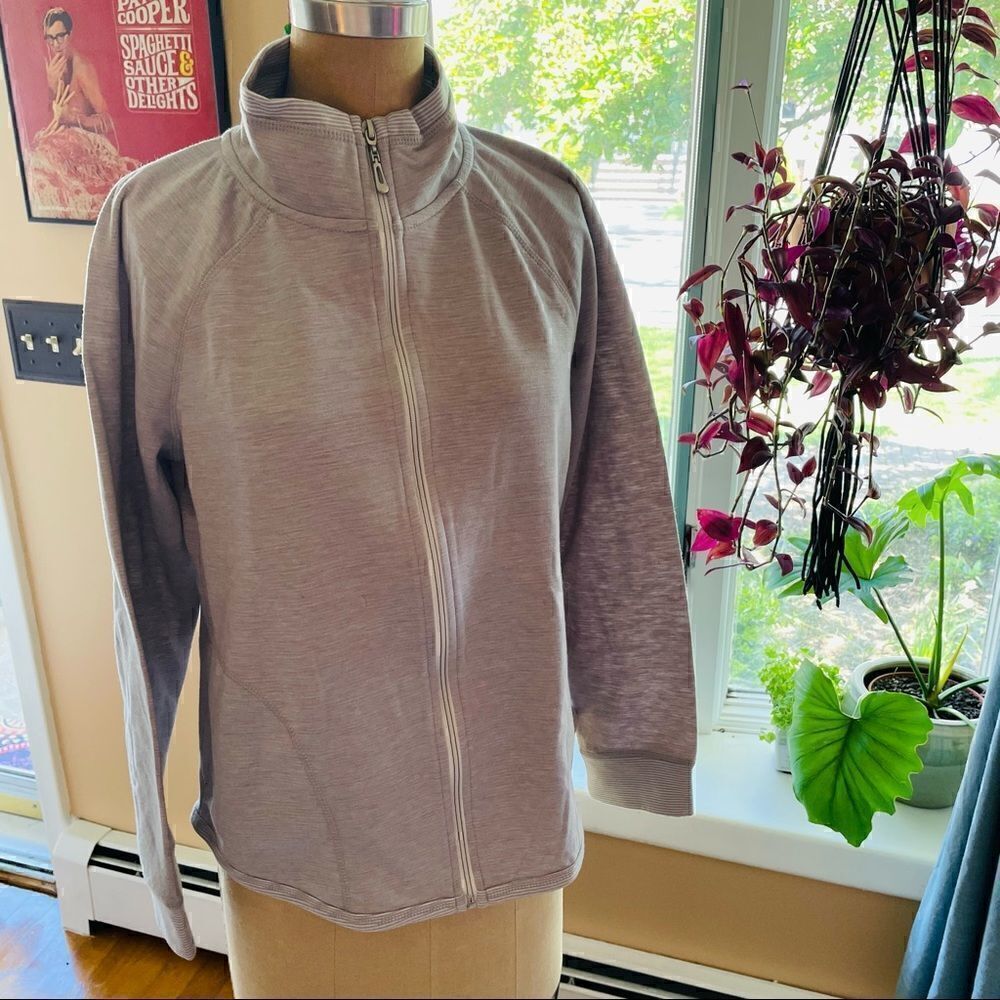 CORAL BAY | light gray white athletic zip up M - Picture 3 of 8